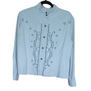 Great Cavalier Silk Cotton Embroidered Jacket Cream Color Women's Medium